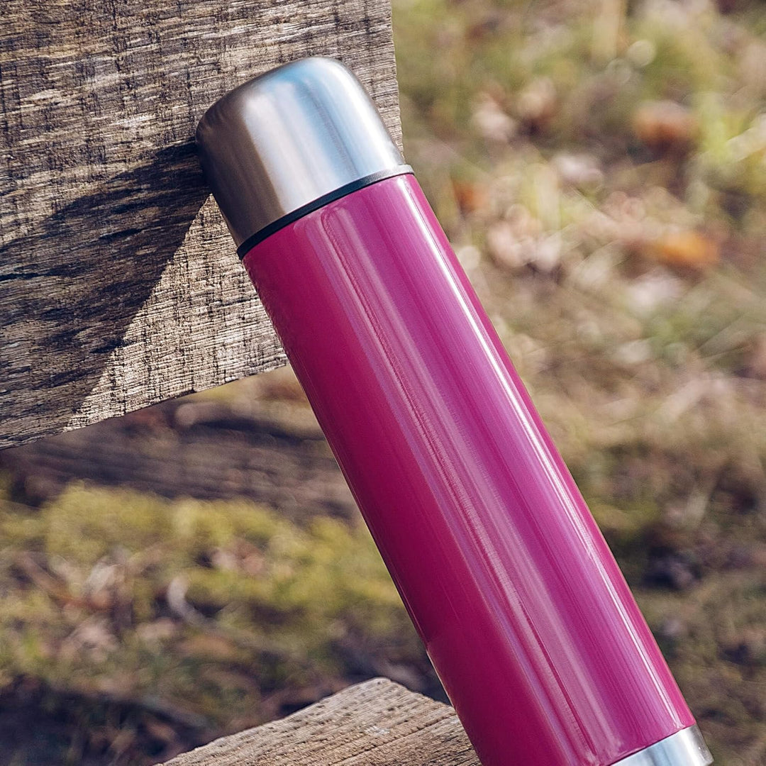 GRÄWE Thermosflasche,1 Liter Edelstahl Trinkflasche, Thermoskanne, Isolierflasche für unterwegs mit