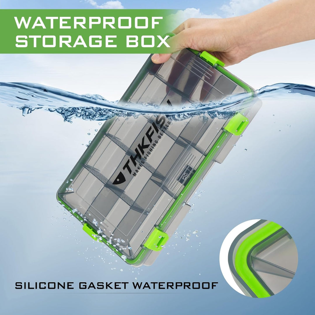 THKFISH Wasserdichte Angelkoffer, 2PCS 3600 Angelbox, Transparente Tackle Box, Angelboxen mit Heraus