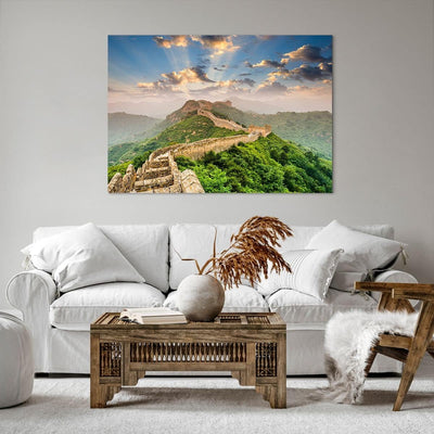 Bilder auf Leinwand 100x70cm Leinwandbild Wand Berg asiatisch china Gross Wanddeko Bild Schlafzimmer