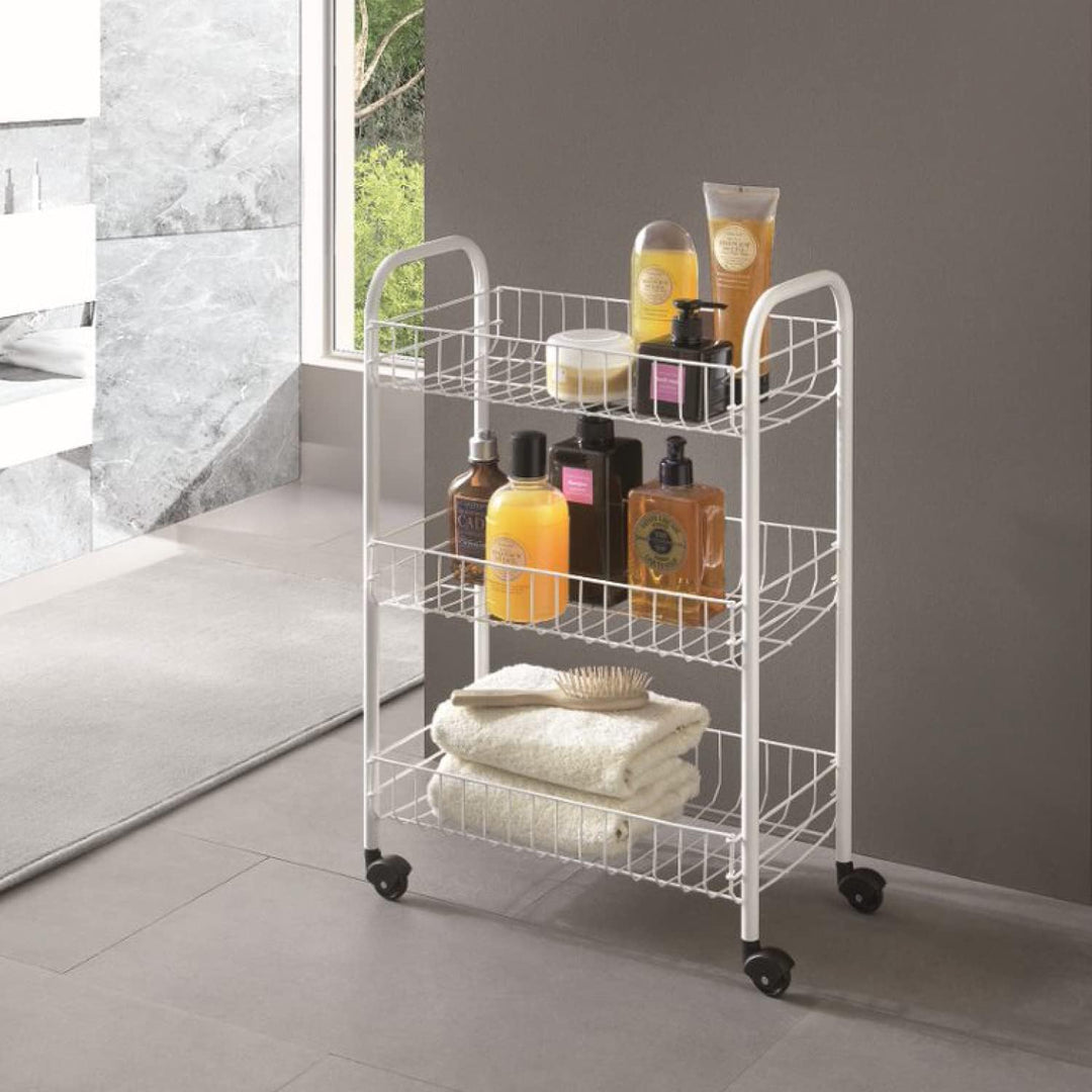 Metaltex Allzweckwagen 3-Etagen, Metall, Weiss, 41 x 23 x 63 cm, 1 Einheiten Weiss 41 x 23 x 63 cm,