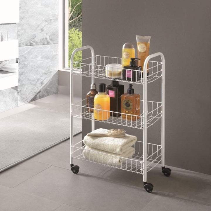 Metaltex Allzweckwagen 3-Etagen, Metall, Weiss, 41 x 23 x 63 cm, 1 Einheiten Weiss 41 x 23 x 63 cm,