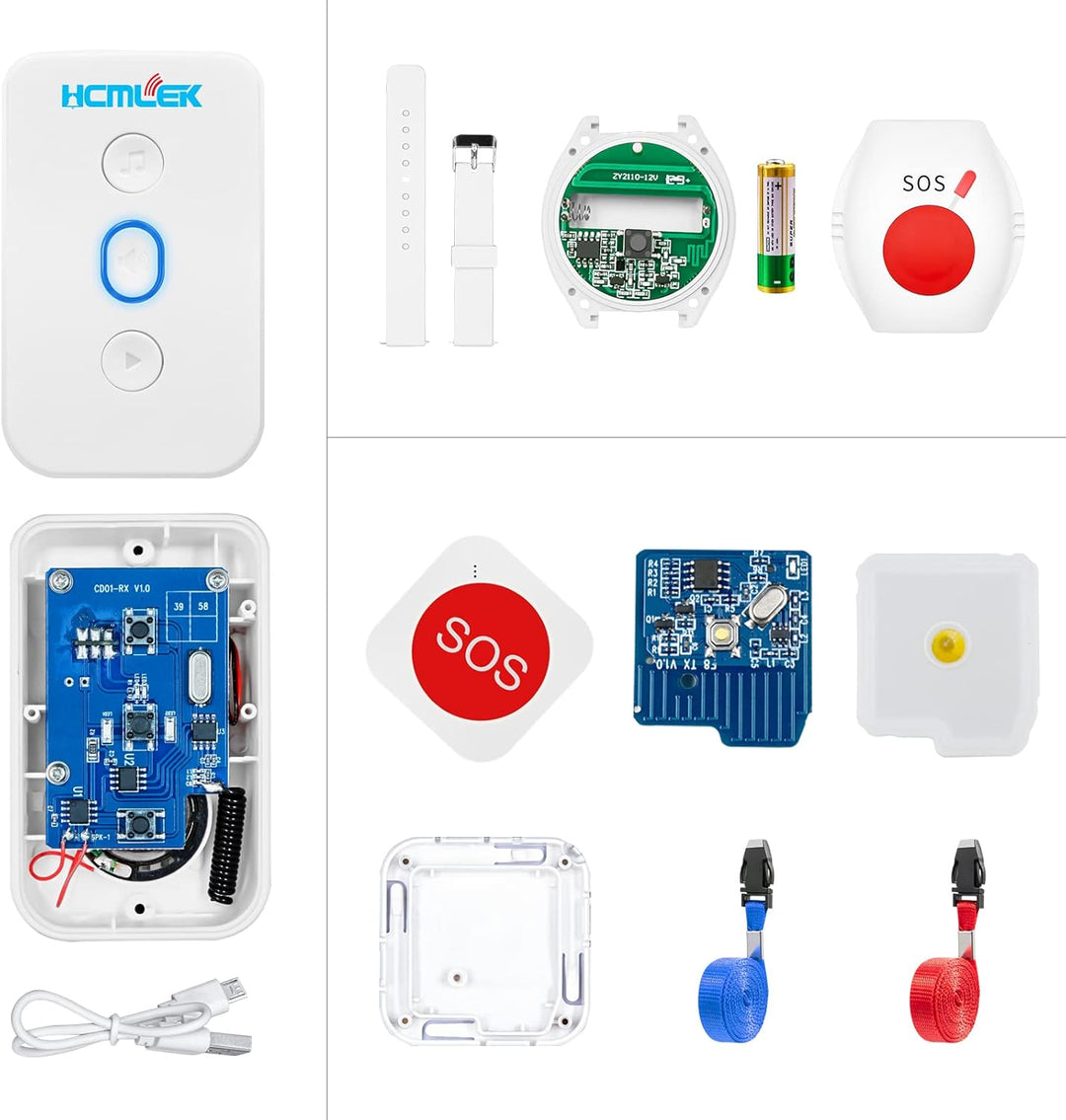 Hcmlek Notrufknopf für Senioren Notruf mit senioren notruf armband, Babyphone für Senioren für Hausn