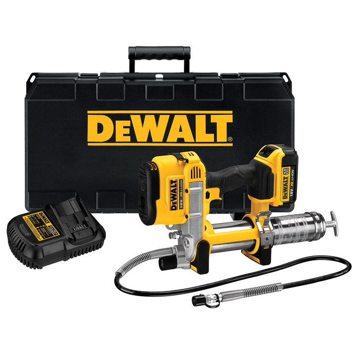 DEWALT DCGG571M1-GB DCGG571M1 18 V XR schnurlose Li-Ion Fettpresse (1 x 4 Ah Akku), Multi Einzelbett