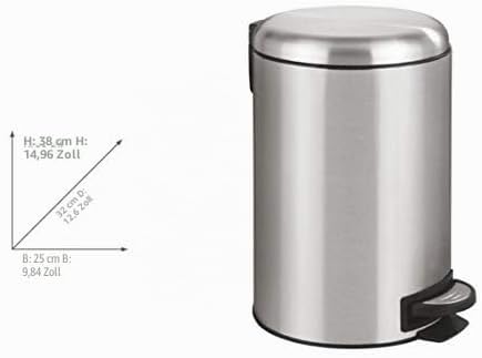 WENKO Küchen Abfalleimer Leman, 12 Liter, Mülleimer mit Absenkautomatik, Tretfunktion, herausnehmbar