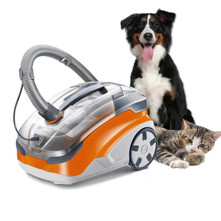 Thomas 788568 Aqua + PET & Family Staubsauger ohne Beutel Orange/Grau 48,6 x 31,8 x 34,7 cm, 1.8 lit