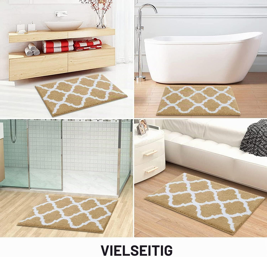 Homaxy rutschfest Badematte Badezimmerteppich Waschbar Hochflor Badteppich Flauschige Mikrofaser Bad