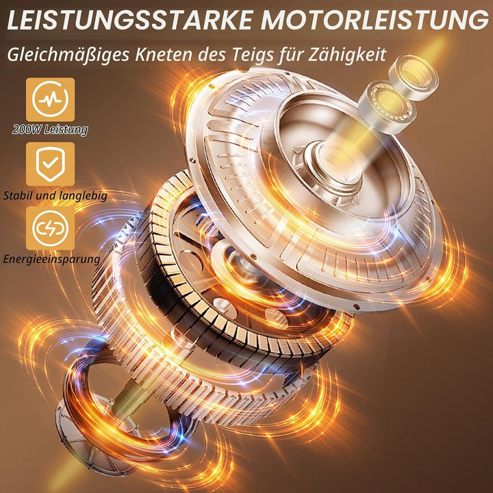 7L Edelstahl Teigmehl Mixer, Elektrischer Teigbereiter mit Fermentfunktion, Vollautomatische Teigkne