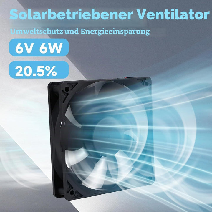 Buyweek Solar Ventilator 6W Solar Lüfter IP65 Wasserdichter mit Solarpanel 12V und Kabel 3M Solar Ve
