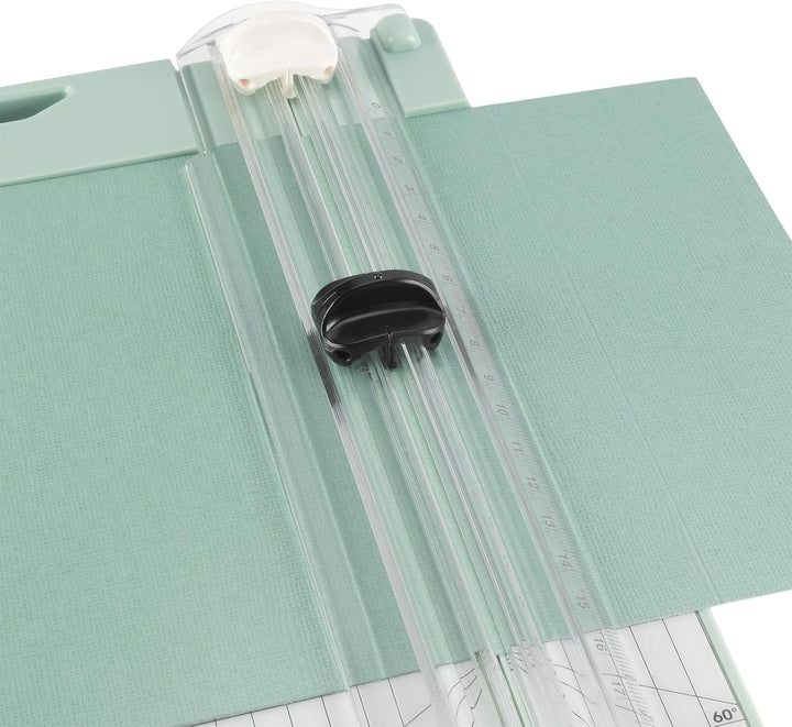 Vaessen Creative Papierschneider mit Falzbrett - Mintgrün - 15,2 x 30,5 cm - 2-in-1 Schneidemaschine