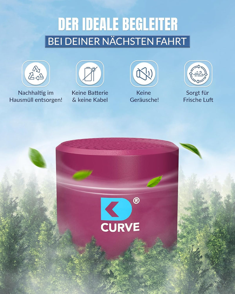 CURVE - Innovativer Luftreiniger mit Granulat - Entfernt 99% Keime und Gerüche - Für Auto, KFZ, LKW,