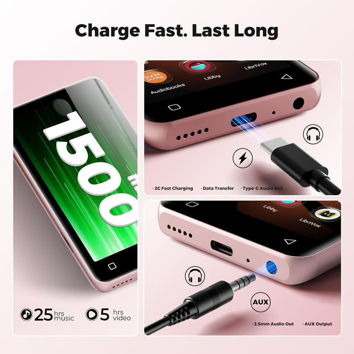 160G Spotify MP3-Player mit Bluetooth, Innioasis Mp4-Player mit Audible, Deezer, Hi-Fi 4 Zoll Touchs