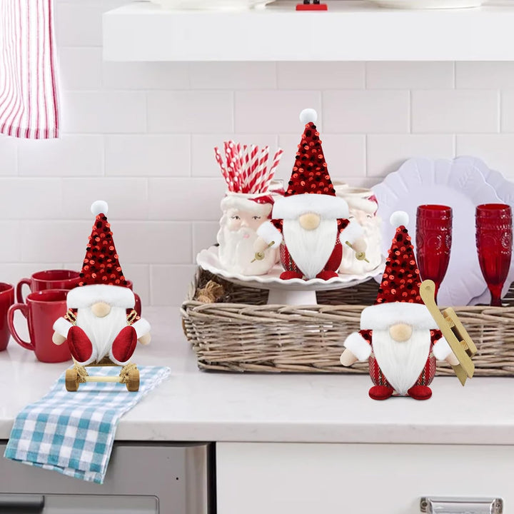 Gehydy Weihnachtswichtel Figuren 3er Set Weihnachtsdeko Wichtel Weihnachten Deko Wichtel Zubehör Dek