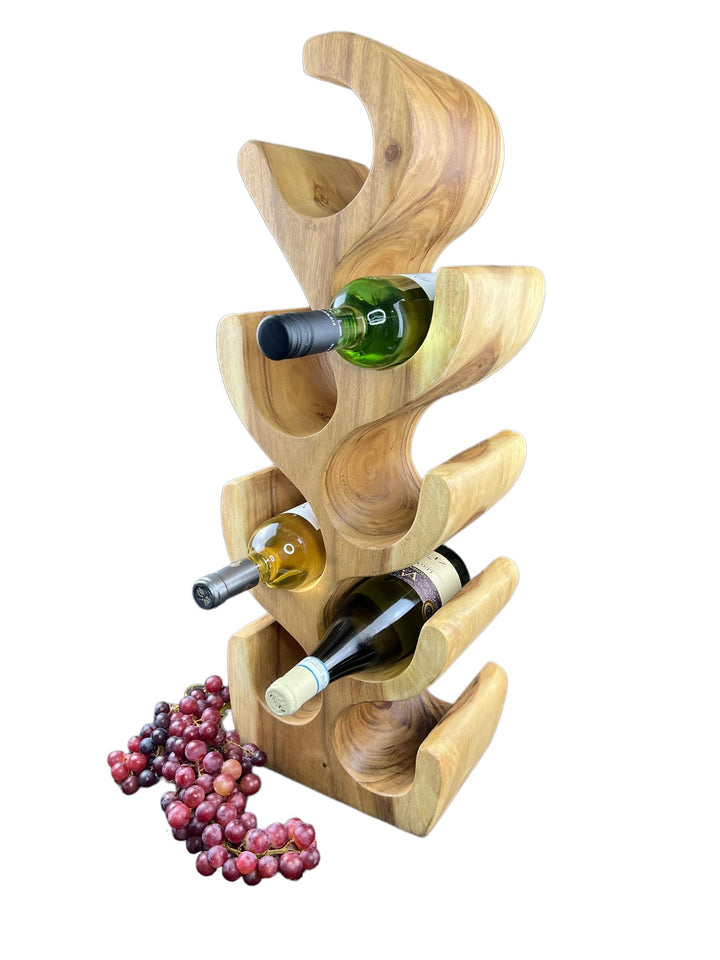Weinregal Stehend Massiv Holz (50/70/100x27x18) Freistehender Weinhalter Massivholz Flaschenhalter (