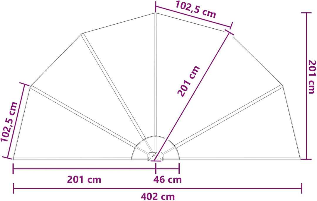 vidaXL Balkon Sichtschutz Ø 400 cm Polyester Braun Braun Ø 400 cm, Braun Ø 400 cm