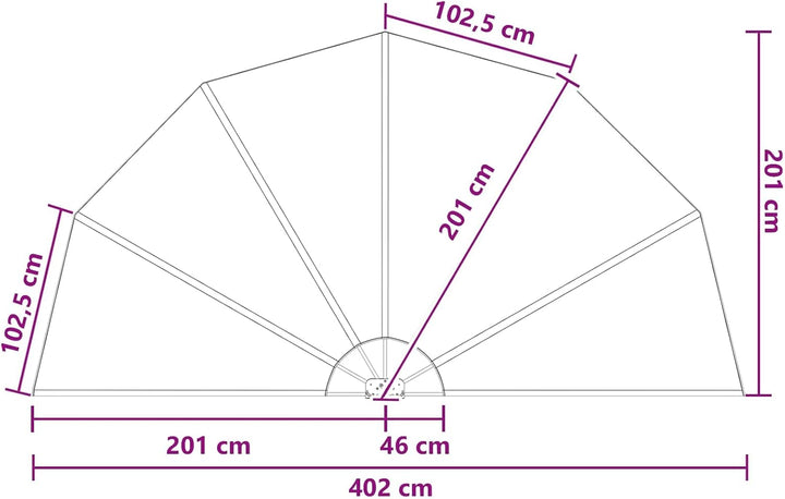 vidaXL Balkon Sichtschutz Ø 400 cm Polyester Braun Braun Ø 400 cm, Braun Ø 400 cm