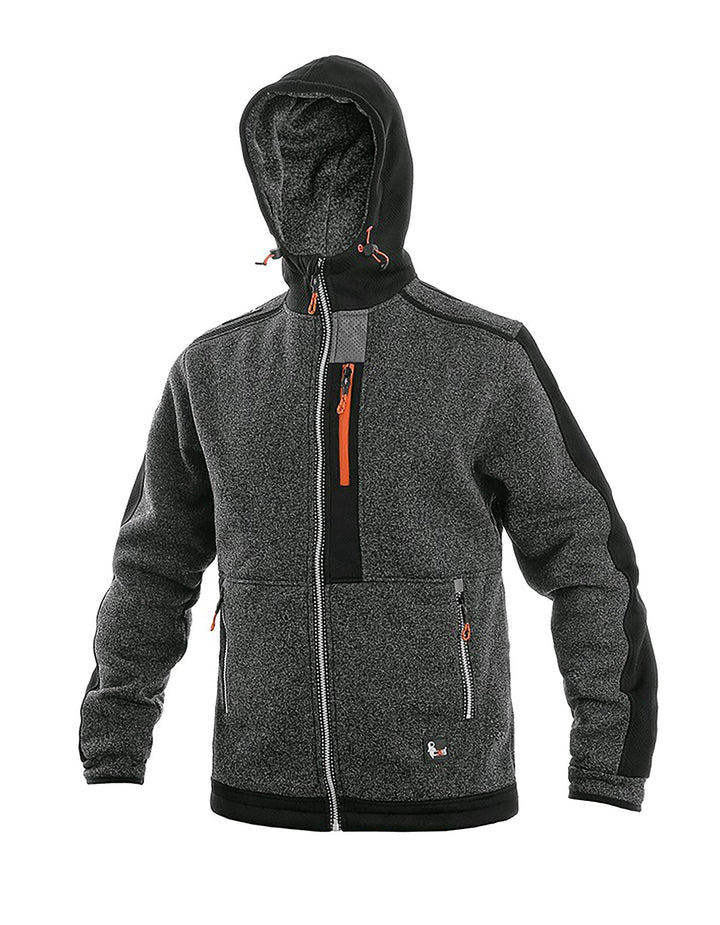 CANIS CXS Indianapolis Fleece Jacke Herren Fleeceisolierte Arbeitsjacke mit Kapuze, Reissverschluss,