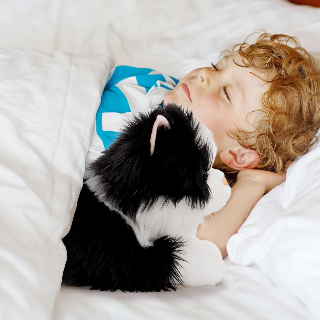 MorisMos 5 stücke Schwarz Katze Kuscheltier XXL Set, 50cm lang riesen Katze Kuscheltier mit Babys im