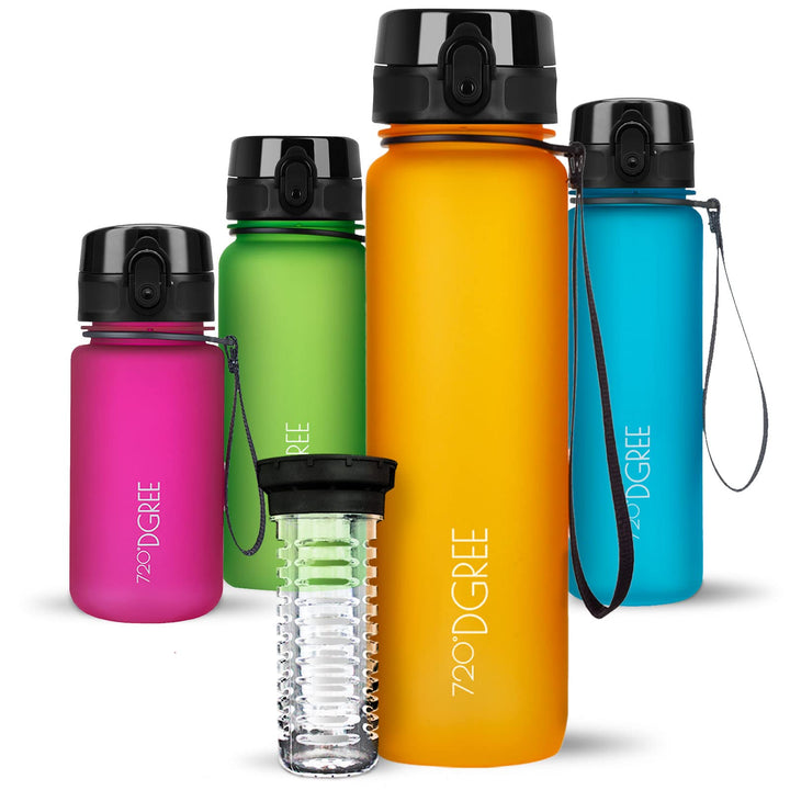 720°DGREE Trinkflasche “uberBottle“ 350ml, 500ml, 650ml, 1l, 1,5 Liter softTouch +Früchtebehälter -