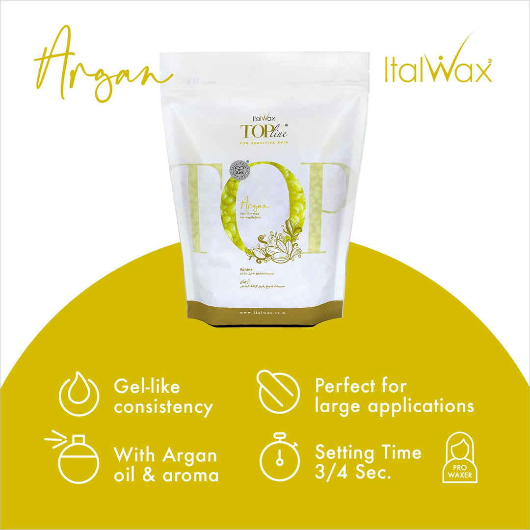 Italwax Top Line Argan - 750g - Waxing Perlen für Haarentfernung - Duft Argan- Synthetische Formulie
