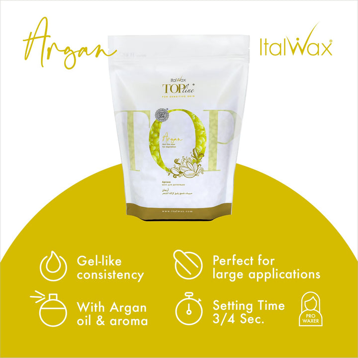 Italwax Top Line Argan - 750g - Waxing Perlen für Haarentfernung - Duft Argan- Synthetische Formulie