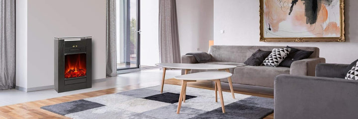 Elektrokamin Tessin von El Fuego® Farbe Schwarz Kaminofen Dekokamin AY 627