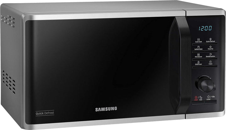 Samsung MS2AK3515AS/EG Mikrowelle, 800 W, 23 ℓ Garraum, 48,9 cm Breite, Kratzfester Keramik-Emaille-