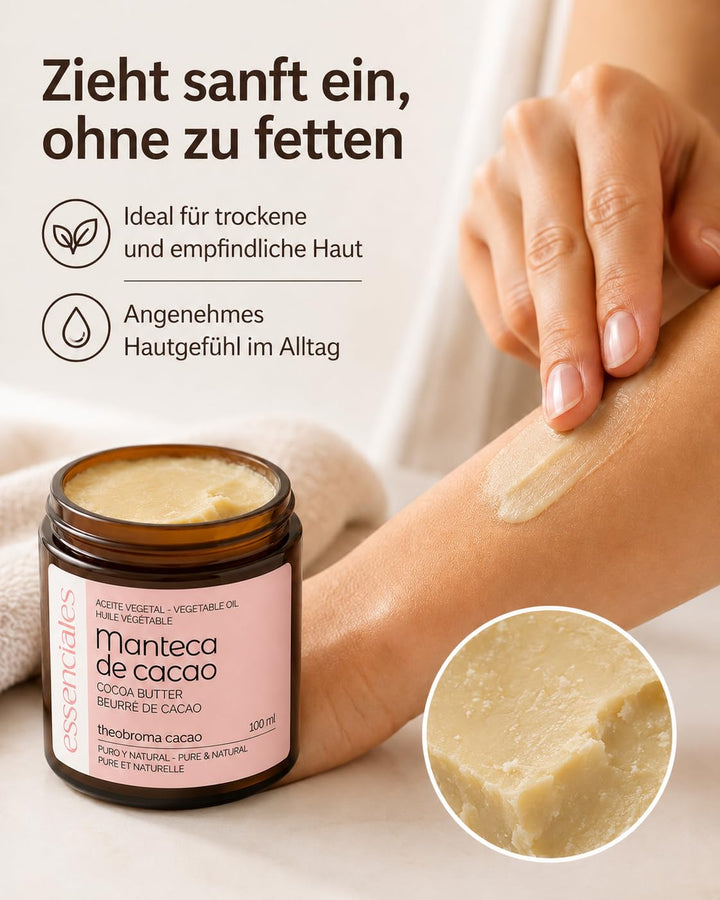 Kakaobutter Bio Nativ Kaltgepresst Theobroma Cacao Butter Natürlich Reine Pflege Haut Haar Körper Li