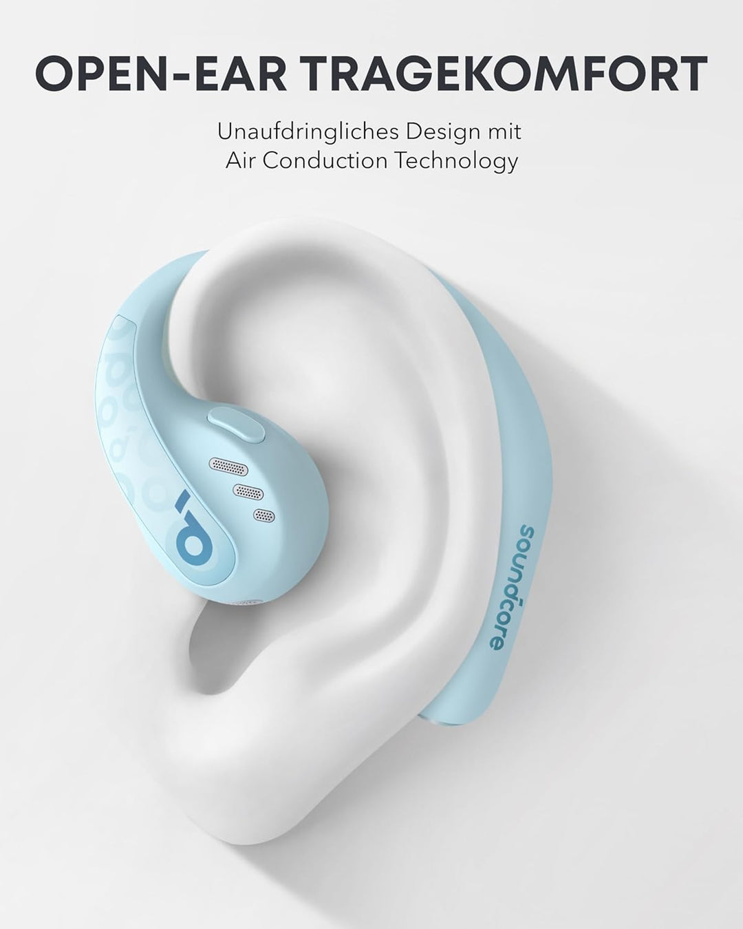 soundcore by Anker Open-Ear Kopfhörer AeroFit Pro, 46h Akku, Intensiver Sound LDAC, Ultra leicht, Be