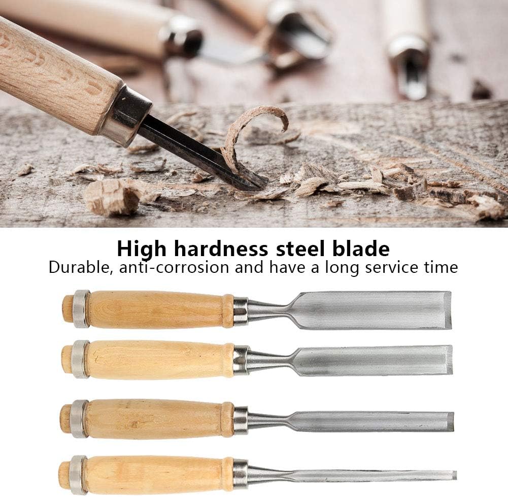 4PCS Holzbearbeitung Stechbeitel Set Für Holz, Stechbeitel Set für Hand Carving Messer Schreiner Wer