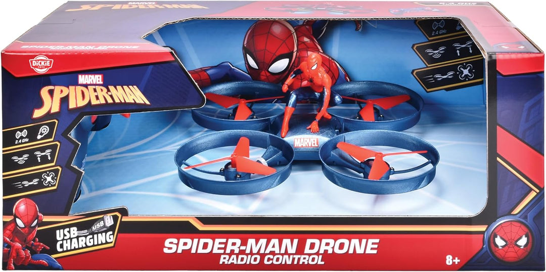 Dickie Toys RC Drone Spider-Man (17 cm) - ferngesteuerte Drohne für Kinder mit 3 Geschwindigkeiten u