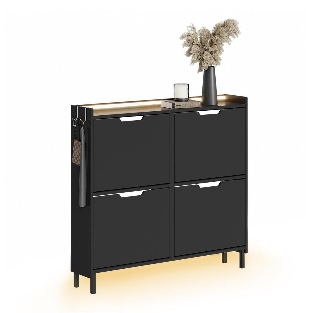 SoBuy Schuhschrank Schmal, Schuhregal, Schuhschrank Hängend mit Sensorlicht und 19 cm Tiefe, für Flu