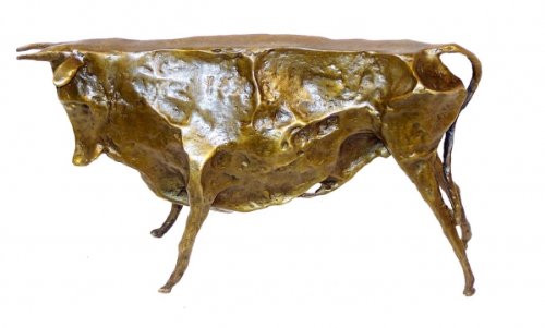 Abstrakter Stier - Hommage an Pablo Picasso - echte Bronze - Bronzefigur - Moderne Kunst Skulptur -