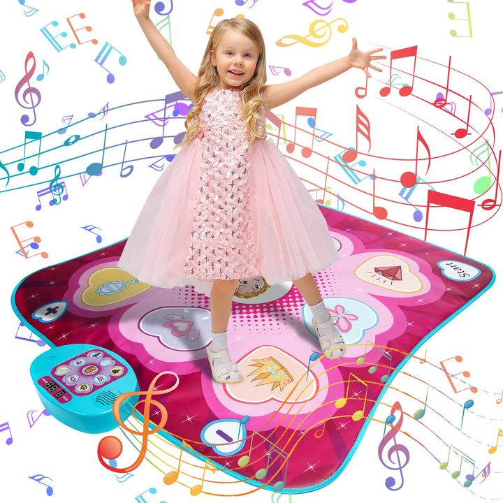 Tanzmatte Spielzeug für Mädchen – Musik-Spielmatte, 5 Spielmodi, 3 Herausforderungsstufen, einstellb