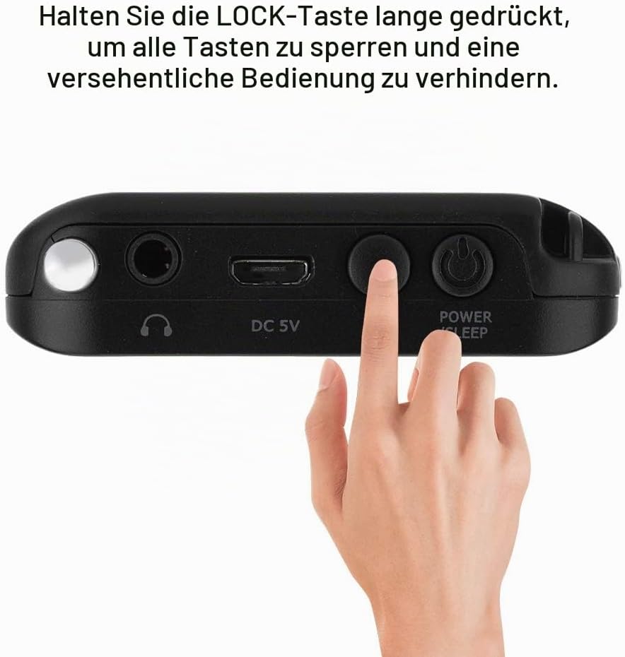 Tragbares Digitales AM FM Radio 2 Band Stereo Taschenradio mit ICD-Bildschirm, Kopfhörer