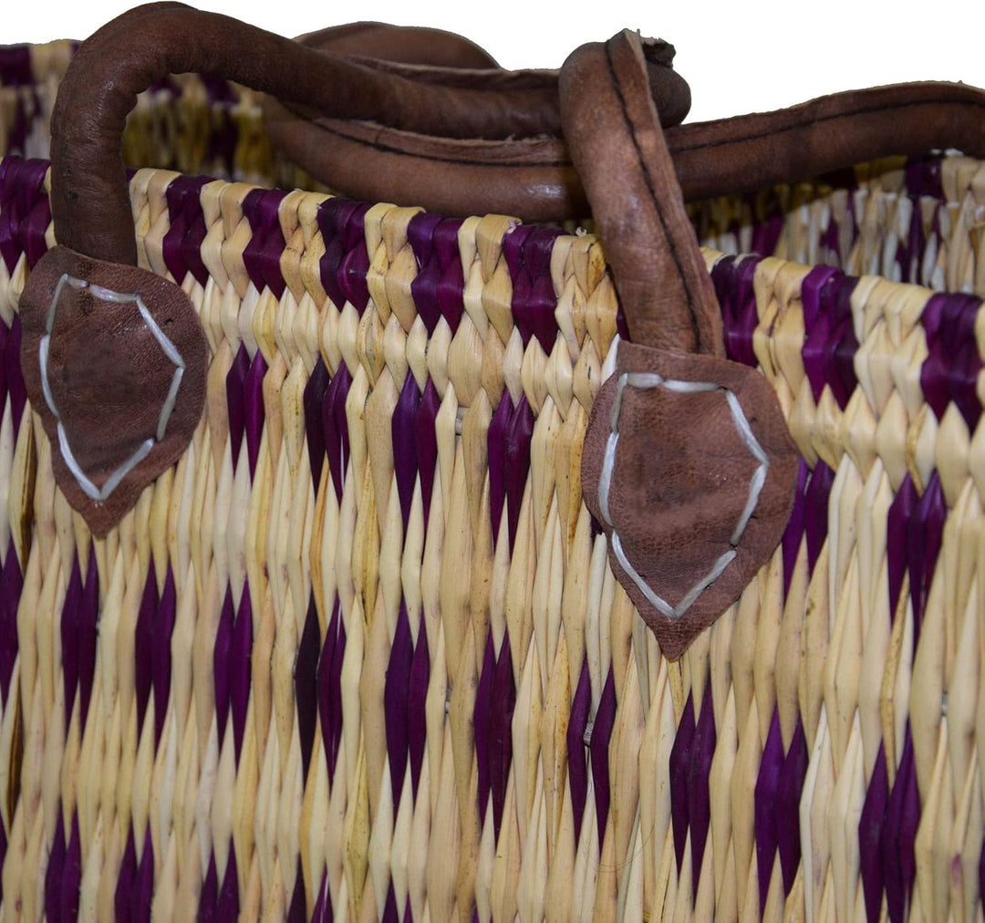 Simandra Seegras Tasche Korb Einkaufstasche Einkaufskorb Flechtkorb Korbtasche Palmgras langer Griff