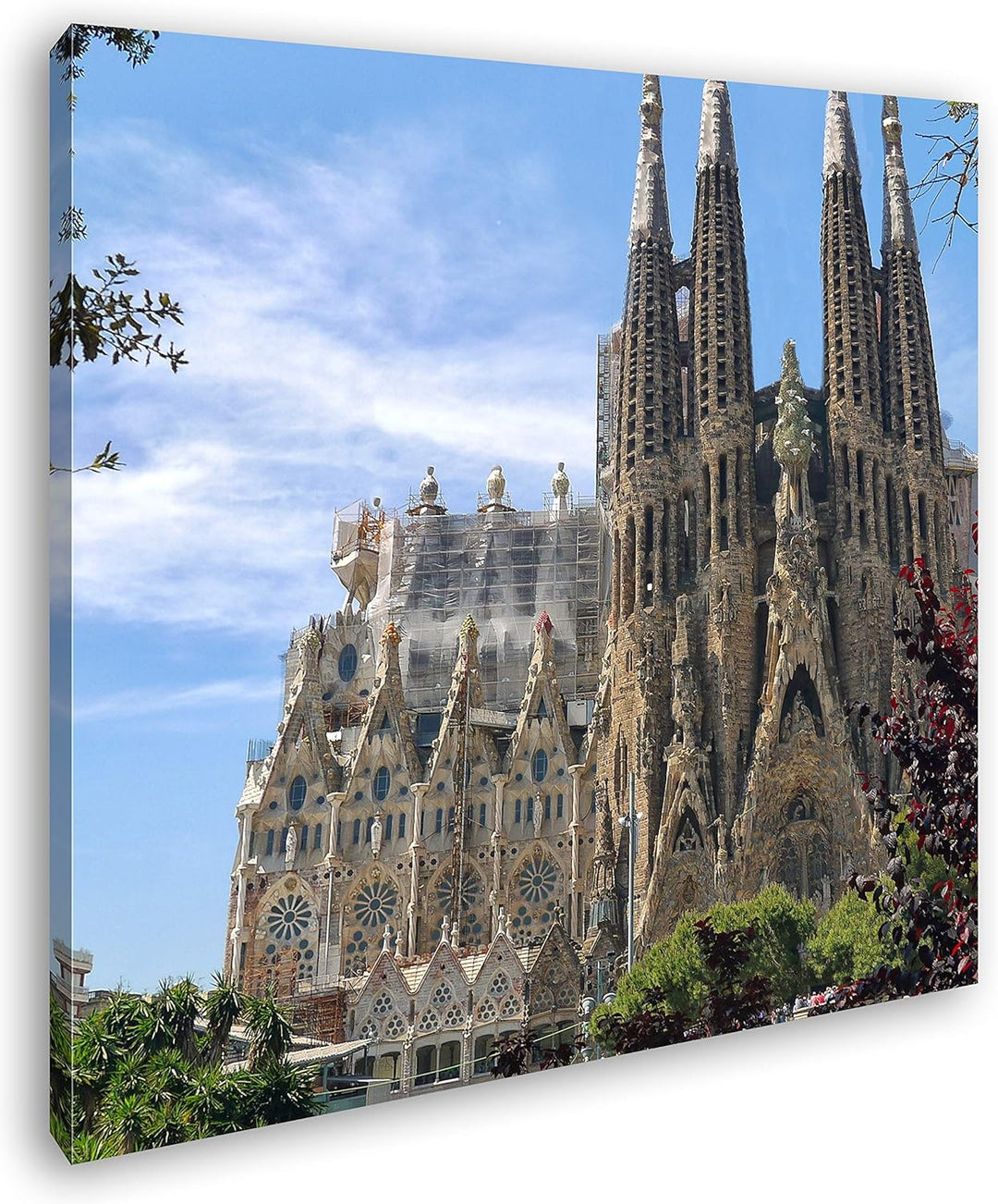 deyoli die Kathedrale Sagrada Familia in Barcelona Format: 70x70 als Leinwand, Motiv fertig gerahmt