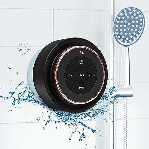 Xleader Dusche Bluetooth Lautsprecher Klein Musikbox, Wasserdicht Bluetooth Lautsprecher mit Saugnap