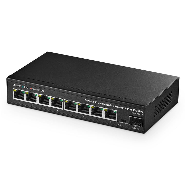 Binardat 8 Port 2.5G Switch mit 10G SFP+ Port, 8 x 2.5 Gigabit RJ-45 Base-T Ports, Unmanaged Multi-G