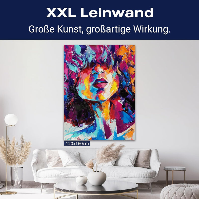 wandmotiv24 Leinwand-Bild Frau Gemälde 2, Grösse 40x30cm, Hochformat, Wand-Bilder, Dekoration Wohnzi