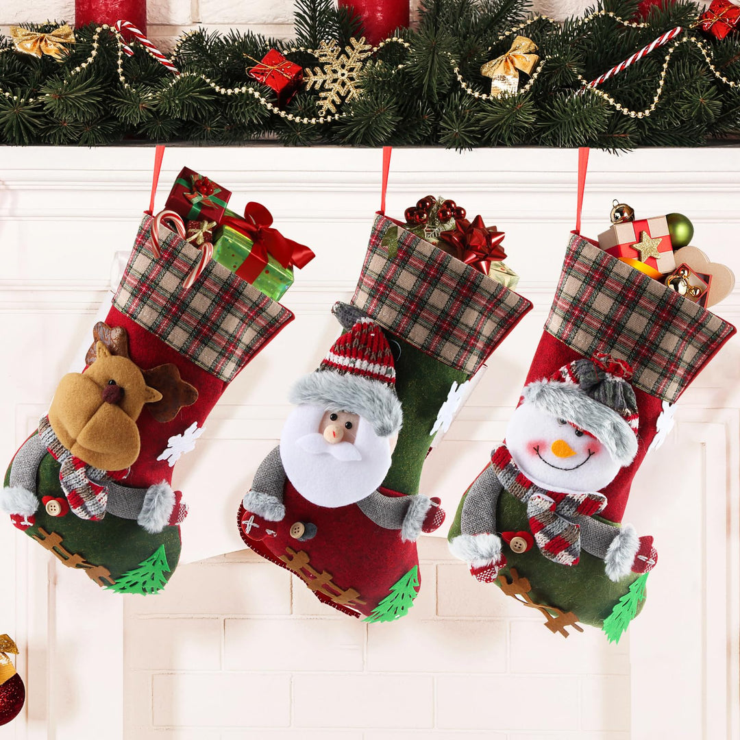 Nikolausstrumpf, 3 STK. Nikolausstiefel, Weihnachtsstrumpf Nikolausstiefel zum Befüllen, Weihnachtss