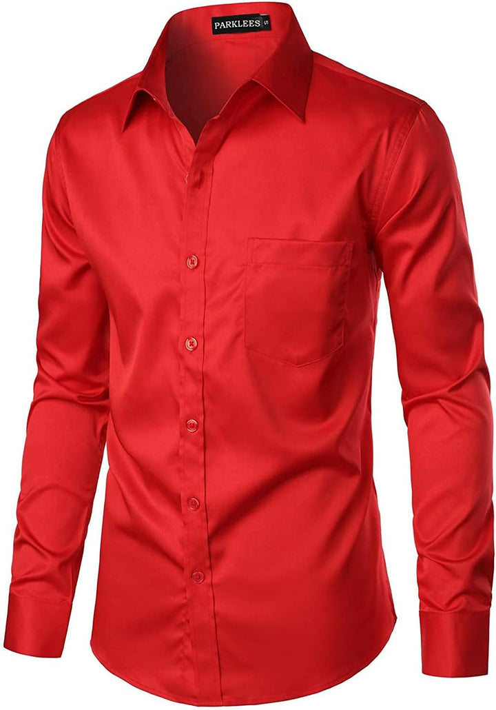 Parklees Herrenhemd, urban, modisch, Freizeit- und Businesshemd, schmale Passform, lange Ärmel, Knop
