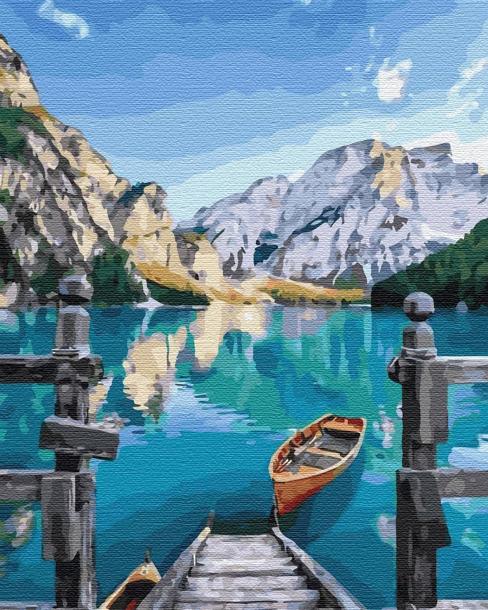 Artnapi Malen nach Zahlen Erwachsene mit Rahmen | DIY Handgemalt | Boot auf dem See | Kit für Anfäng
