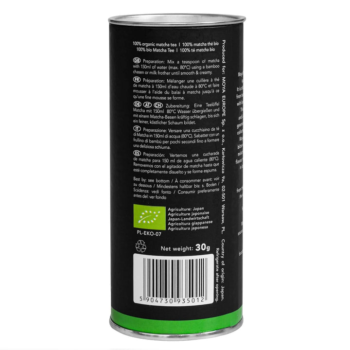 Organischer Moya Matcha Tee Set Pulver Grün | BIO 30g Traditionelle Klasse (II) | Verpackung + Match