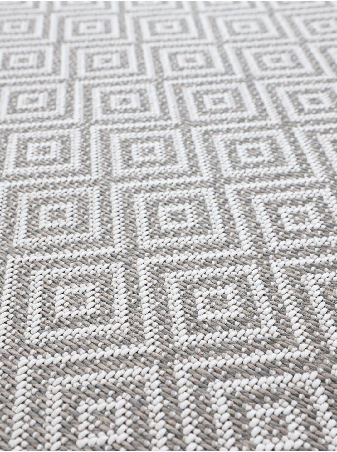 carpetfine In- und Outdoor Teppich Boho Läufer Beige Flachgewebeteppich 75x200 cm | Moderner Teppich