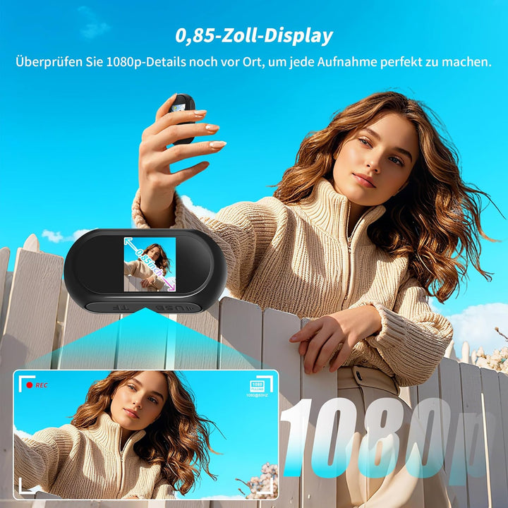 1080P Action Kamera mit 64 GB Karte, Sport Actionkameras, Action Cam mit WLAN, Mini Bodycam Körperka