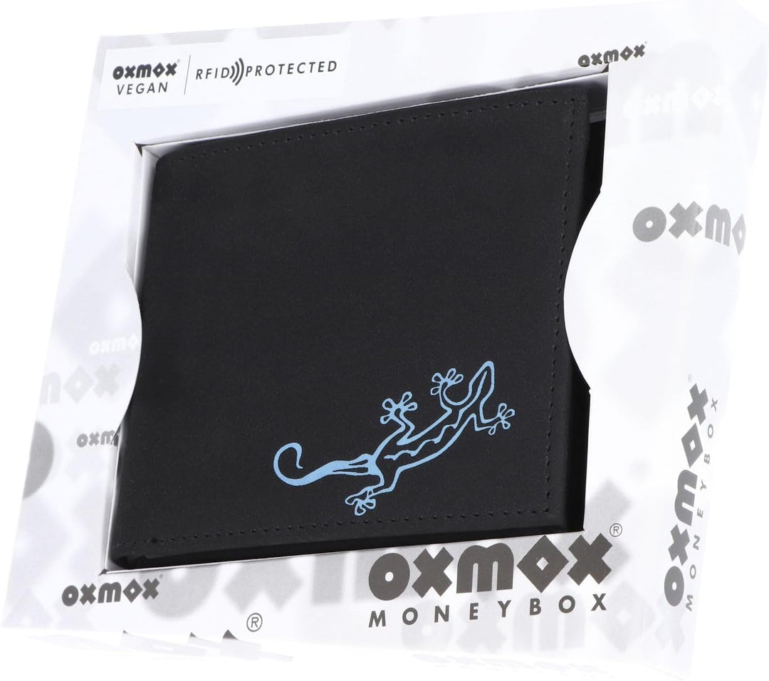 Oxmox New Cryptan Geldbörse 12 cm Lizard (Schwarz), Lizard (Schwarz)