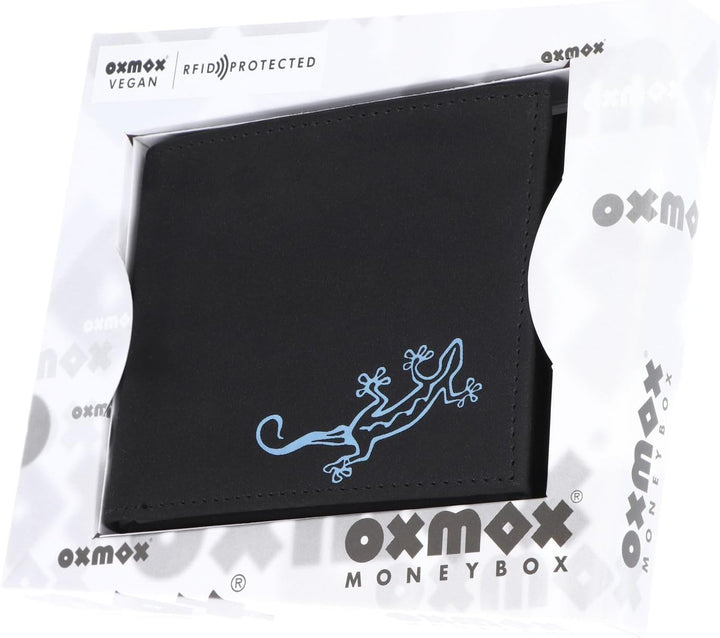 Oxmox New Cryptan Geldbörse 12 cm Lizard (Schwarz), Lizard (Schwarz)