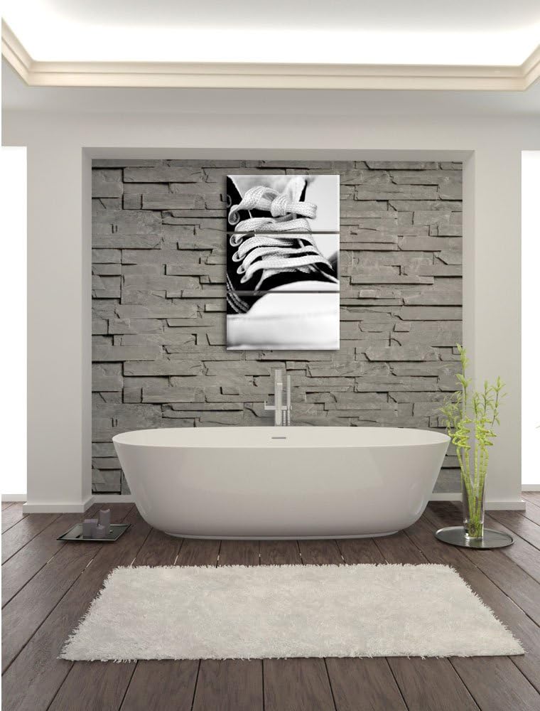 Pixxprint Trendige Schuhe als Leinwandbild/Grösse: 3 Teilig (120x80 cm) cm/Wandbild/Kunstdruck/ferti