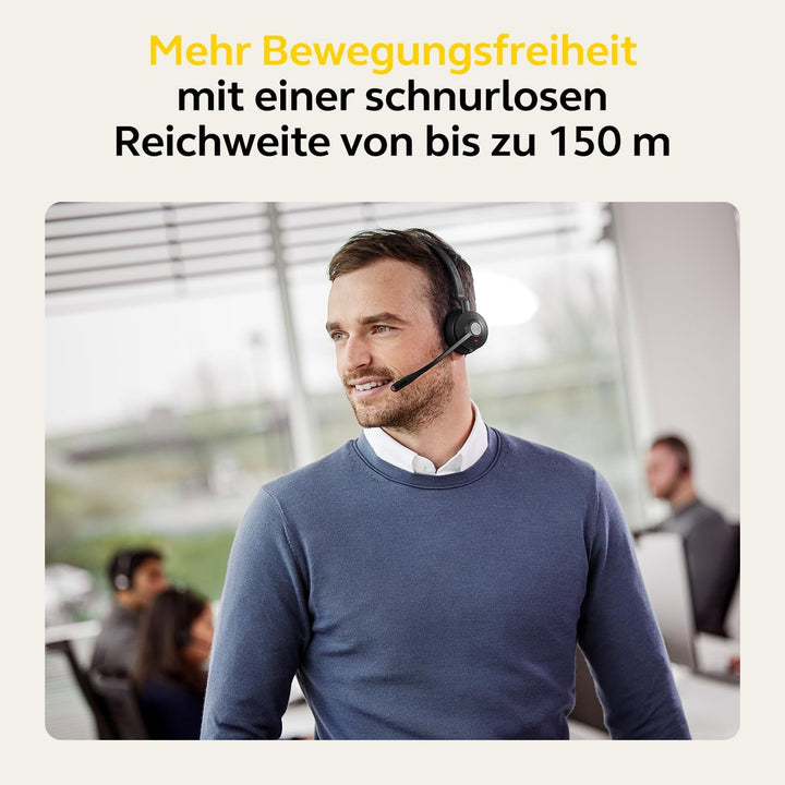 Jabra Engage 55 Schnurloses Mono Headset mit Link 400 USB-C DECT-Adapter - Mikrofon mit Geräuschunte