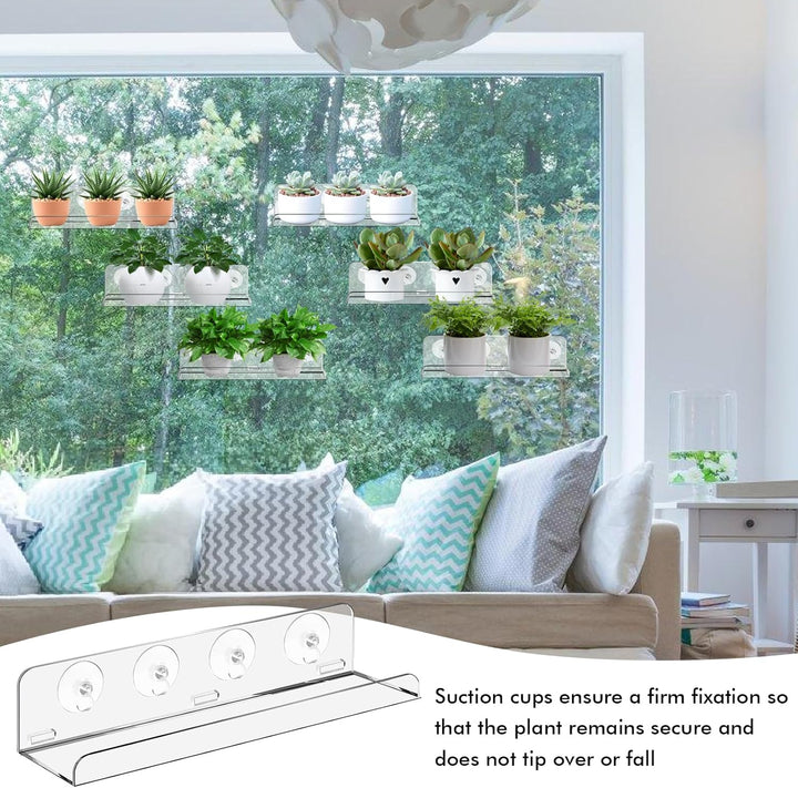 2 Stück Acryl Pflanzenregale: Hängendes Transparentes Pflanzenregal für Fenster, Fenster Pflanzenreg